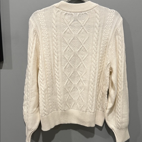 Ann Taylor Cream Cable Knit Sweater - Picture 7 of 8